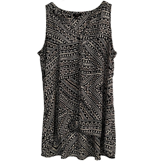 CUPIO Tunic Blouse High/low Sleeveless Button up front Pull over Large - Picture 1 of 9